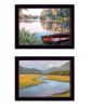 "Serene Water" 2-Piece Vignette by Bluebird Barn and William Hawkins, Ready to Hang Framed Print, Black Frame