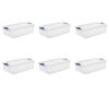 32 Qt. Latch Box Plastic, Stadium Blue, Set of 6