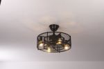 20.1 in. Indoor Black Ceiling Fan with Light Kit and Smart Remote Control