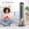 42" Wind Curve Tower Fan with Ionizer and Remote, 2551, Silver