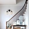 Wall Sconces Set of 2 with Clear Glass Shade,Modern Wall Sconce, Industrial Indoor Wall Light Fixture for Bathroom Living Room Bedroom Over Kitchen Si