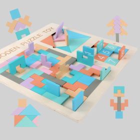 Jigsaw Puzzle Three-in-one Children's Wooden Puzzle