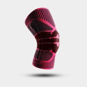 Fitness Running Cycling Patella Knee Silicone Sleeve Protective Gear (Option: L-Rose Red)