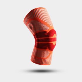 Fitness Running Cycling Patella Knee Silicone Sleeve Protective Gear (Option: XL-Orange Red)