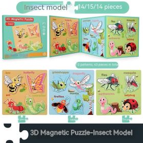 Children's Book Folding 3D Advanced Puzzle Magnetic (Option: Type C Insect)