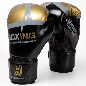Boxing Glove Men's And Women's Fitness Taekwondo (Option: Black Gold-4OZ)