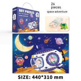 Gift Box Portable Puzzle Early Education Educational Toys (Option: 24 Space Adventures)
