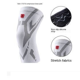 Menisci Joint Running Knee Protective Sleeve Training Football (Option: M-V721E white gray)