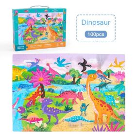 Gift Box Portable Puzzle Early Education Educational Toys (Option: 100 Prehistoric Dinosaurs)