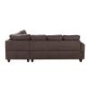 Dark Brown Flannel Living Room Sofa