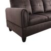 Dark Brown Flannel Living Room Sofa