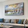 Hand Painted Oil Painting Large Original Oil Painting Abstract Art Nature Home Decor Riverside Scenery Oil Painting Modern Painting Living Room Painti
