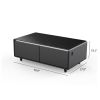 Modern Smart Coffee Table with Built-in Fridge, Bluetooth Speaker, Wireless Charging, Touch Control Panel, Power Socket, USB Interface, Outlet Protect