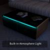 Modern Smart Coffee Table with Built-in Fridge, Bluetooth Speaker, Wireless Charging, Touch Control Panel, Power Socket, USB Interface, Outlet Protect