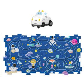 Children's Educational Track Car DIY Assembled Electric Toys (Option: Blue 8PCs 1Car)